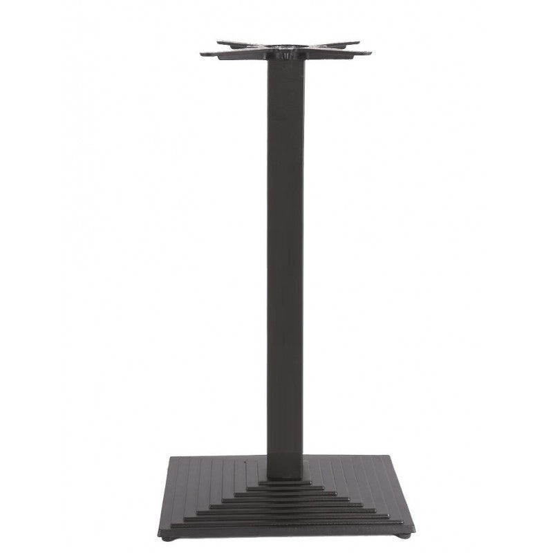 Mesa alta TIBER, preta, base de 110 cms e tampo de 80 cms de diâmetro. Cores à escolha, Tableros de 80 cms: WER-WOODART, ROBLE R.OSCURO 4510