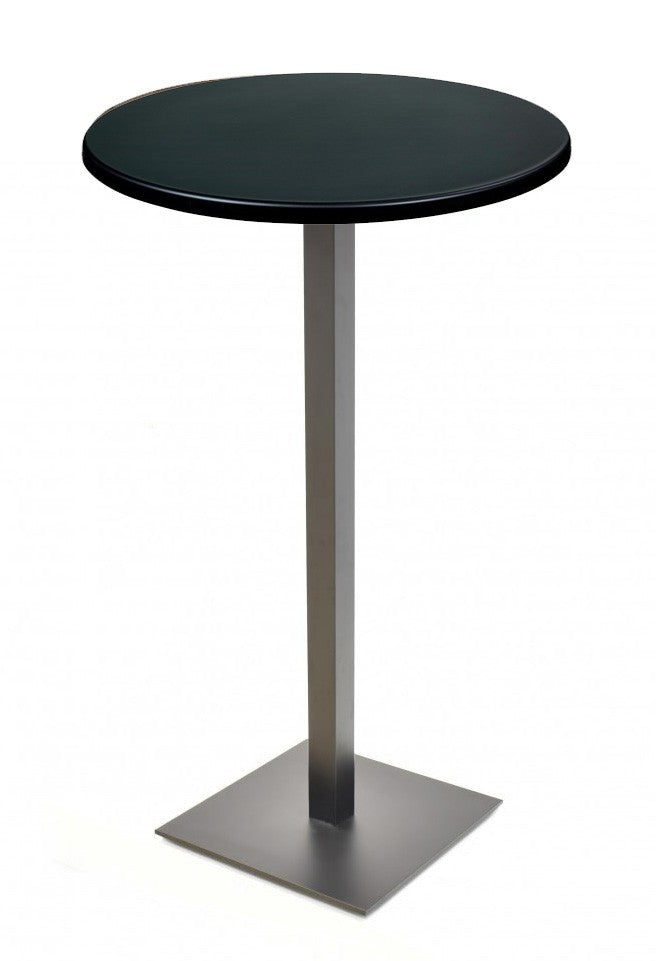 Mesa alta TROCADERO, preta, base de 110 cms e tampo de mesa de 60 cms de diâmetro. Cores à escolha, Tablero de 60 cms.: WERZALIT SM - PRETO 55