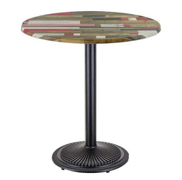 Mesa ARNO, preta, base de 72 cms e tampo de mesa de 70 cms de diâmetro. Cores à escolha, Tableros de 70 cms: WERZALIT SM - KABANA RED 271