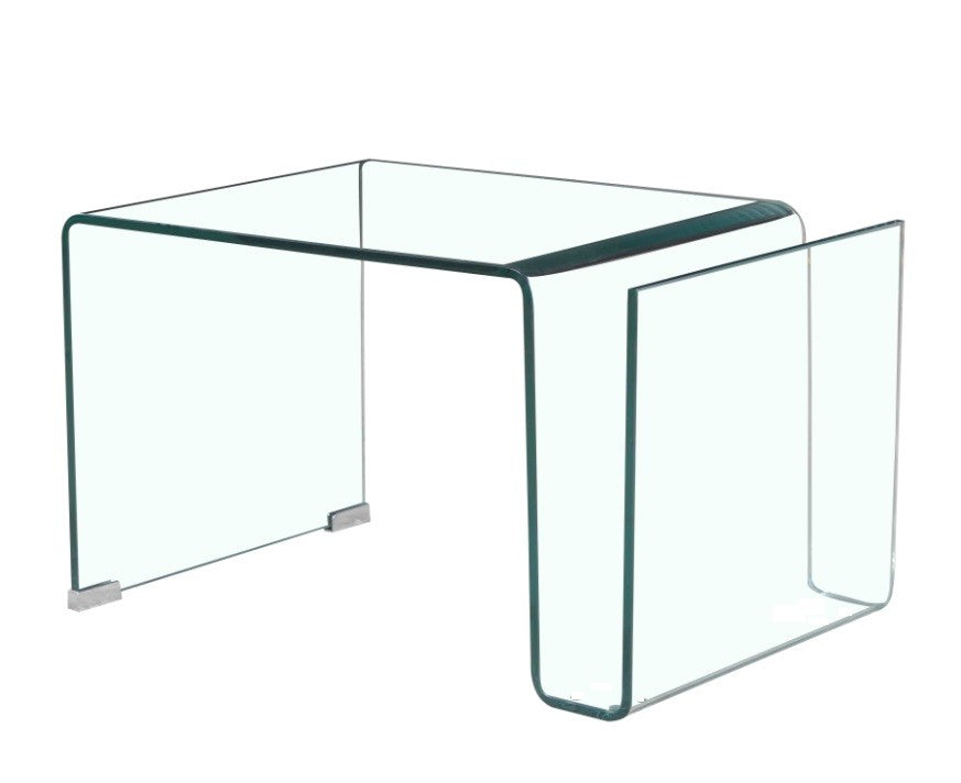 Mesa ATLANTIS (SU), vidro curvo, 42 x 38 cms