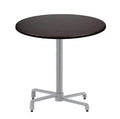 Mesa BAHIA, rebatível, prata, tampo de 70 cms de diâmetro. Cores à escolha, Tableros de 70 cms: WERZALIT SM - NEGRO 55