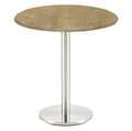 Mesa BENAGIL, aço inoxidável, base de 72 cms e tampo de 60 cms de diâmetro. Cores à escolha, Tablero de 60 cms.: WER-WOODART, AVALON PINE 4729