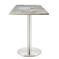 Mesa BENAGIL, aço inoxidável, base de 72 cms e tampo de 60x60 cms. Cores à escolha, Tableros de 60x60 cms: WER-FANTASY, WHITE BLOCK 7537