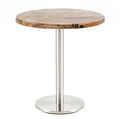 Mesa BENAGIL, aço inoxidável, base de 72 cms e tampo de 70 cms de diâmetro. Cores à escolha, Tableros de 70 cms: WERZALIT SM - EX WORKS 122