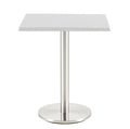 Mesa BENAGIL, aço inoxidável, base de 72 cms e tampo de 80x80 cms. Cores à escolha, Tableros de 80x80 cms: WER-UNIART, BLANCO 3101