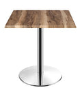 Mesa BENAMARA, aço inoxidável, base de 72 cms e tampo de 80x80 cms. Cores à escolha, Tableros de 80x80 cms: WER-WOODART, INDIAN SHESMAN 452