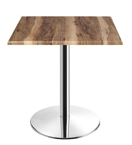 Mesa BENAMARA, aço inoxidável, base de 72 cms e tampo de 80x80 cms. Cores à escolha, Tableros de 80x80 cms: WER-WOODART, INDIAN SHESMAN 452