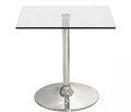 Mesa BERNIE 60C, cromada, vidro temperado 60 x 60 cms