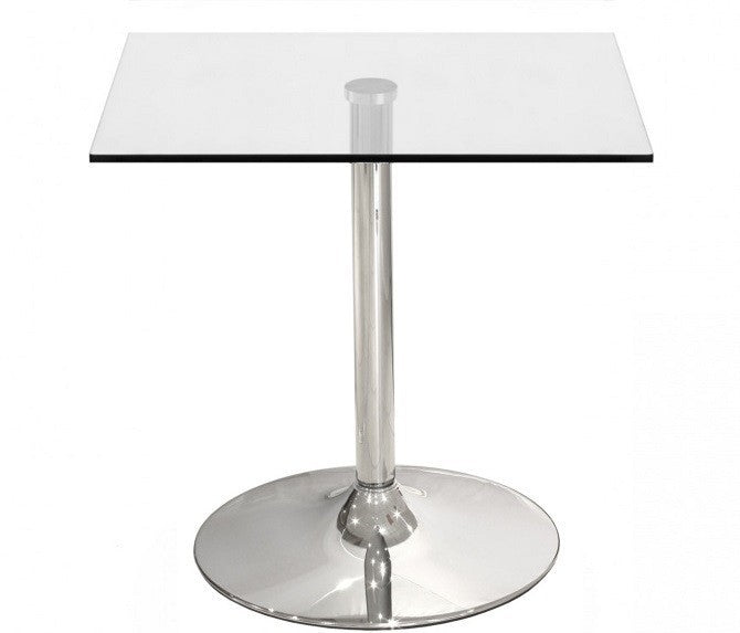 Mesa BERNIE 60C, cromada, vidro temperado 60 x 60 cms