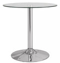 Mesa BERNIE 60R, cromada, vidro temperado, 60 cms diâmetro