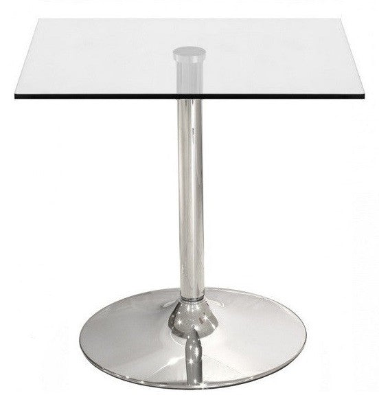 Mesa BERNIE 70C, cromada, vidro temperado, 70 x 70 cms
