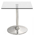Mesa BERNIE 80C, cromada, vidro temperado, 80 x 80 cms