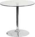 Mesa BERNIE 80R, cromada, vidro temperado, 80 cms de diâmetro