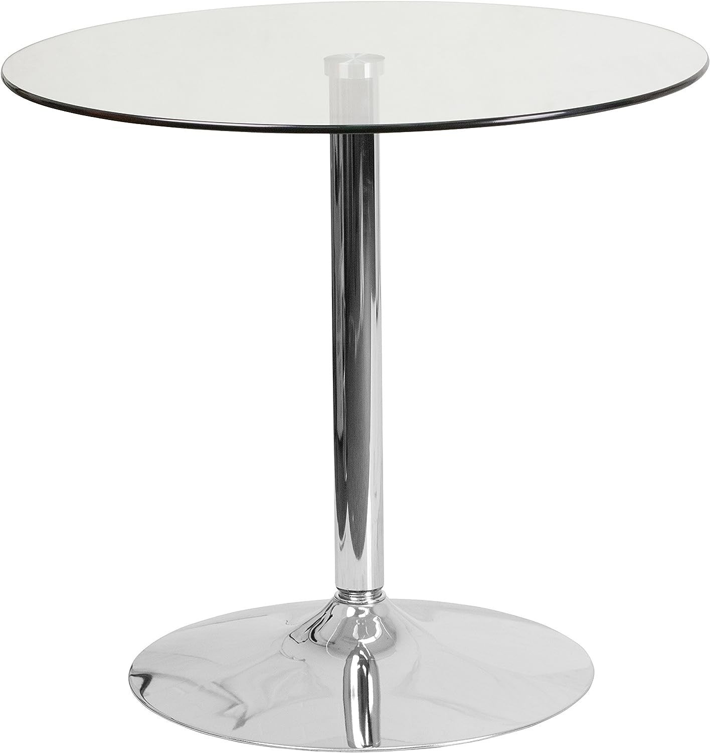 Mesa BERNIE 80R, cromada, vidro temperado, 80 cms de diâmetro