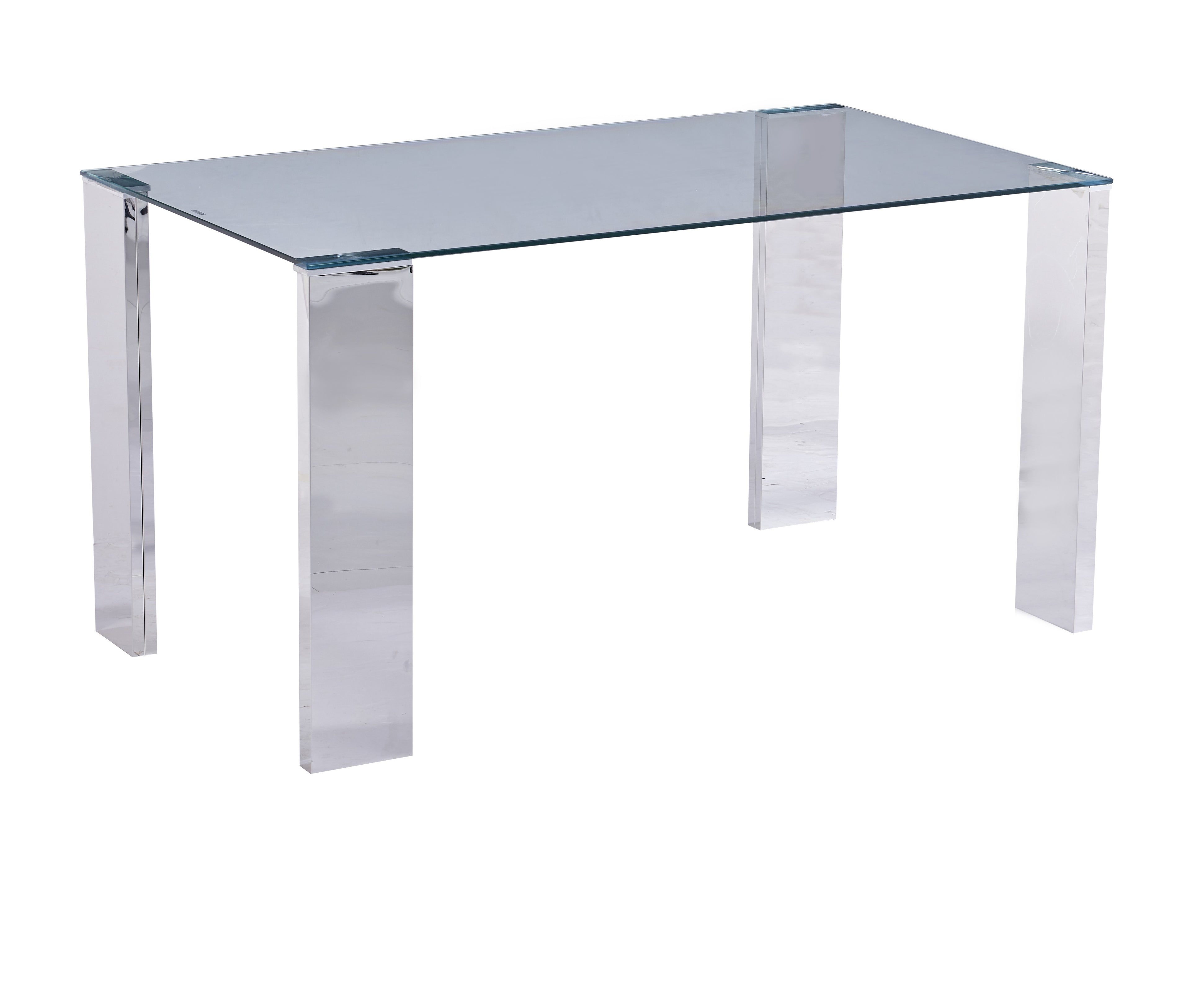 Mesa BETSY, aço inoxidável, vidro temperado, 160x90 cms