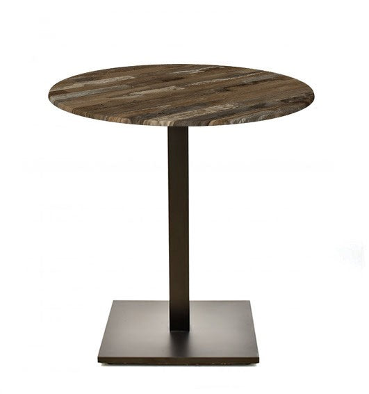 Mesa BEVERLY, base de 72 cms e tampo de mesa de 60 cms de diâmetro. Cores à escolha, Tablero de 60 cms.: WER-WOODART, MARACAIBO 4614, Base BEVERLY, altura 72 cms: Negra