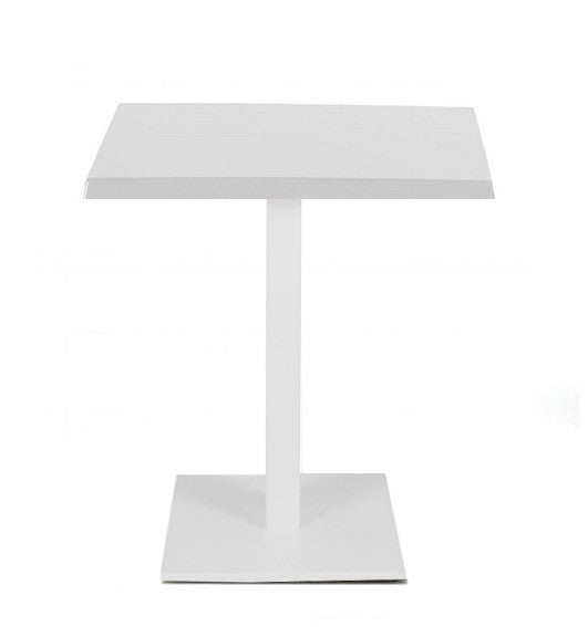 Mesa BEVERLY, base de 72 cms e tampo de mesa de 60x60 cms . Cores à escolha, Tableros de 60x60 cms: WERZALIT SM - BLANCO 01, Base BEVERLY, altura 72 cms: Blanca