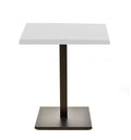 Mesa BEVERLY, base de 72 cms e tampo de mesa de 60x60 cms . Cores à escolha, Tableros de 60x60 cms: WERZALIT SM - BLANCO 01, Base BEVERLY, altura 72 cms: Negra