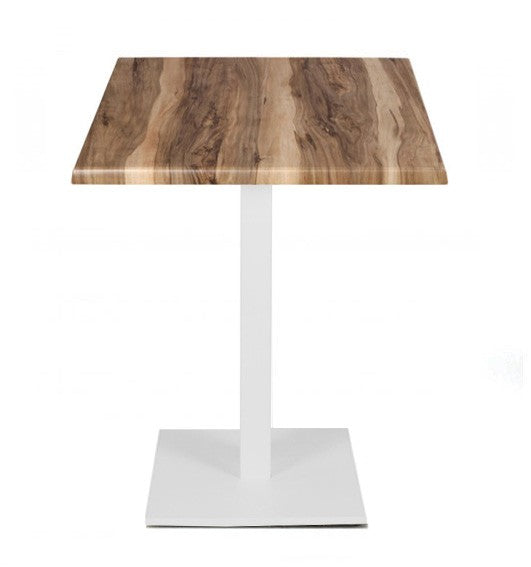 Mesa BEVERLY, base de 72 cms e tampo de mesa de 70x70 cms . Cores à escolha, Tableros de 70x70 cms: WER-WOODART, INDIAN SHESMAN 4525, Base BEVERLY, altura 72 cms: Blanca