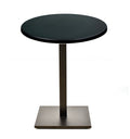 Mesa BEVERLY, base de 72 cms e tampo de mesa de 80 cms de diâmetro. Cores à escolha, Tableros de 80 cms: WERZALIT SM - NEGRO 55, Base BEVERLY, altura 72 cms: Negra