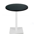 Mesa BEVERLY, base de 72 cms e tampo de mesa de 80 cms de diâmetro. Cores à escolha, Tableros de 80 cms: WER-UNIART, NEGRO 3190, Base BEVERLY, altura 72 cms: Blanca