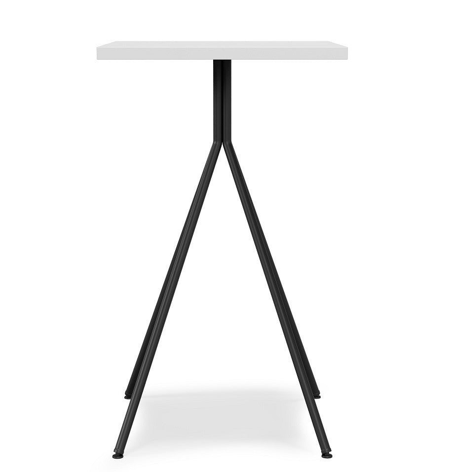 Mesa BISTRÓ, alta, metal preto, tampo de MDP branco, 60 x 60 cms