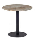 Mesa BOMBAY, preta, base de 72 cms e tampo de mesa de 60 cms de diâmetro. Cores à escolha, Tablero de 60 cms.: WERZALIT SM - FINDUS GRAU 296