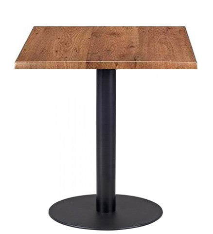 Mesa BOMBAY, preta, base de 72 cms e tampo de mesa de 80x80 cms. Cores à escolha, Tableros de 80x80 cms: WERZALIT SM - ROBLE ANTIGUO 316