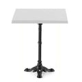 Mesa BRISTOL, fundição, 3 pés, preta, tampo de mesa de 60x60 cms.  Cores à escolha, Tableros de 60x60 cms: WERZALIT SM - BLANCO 01