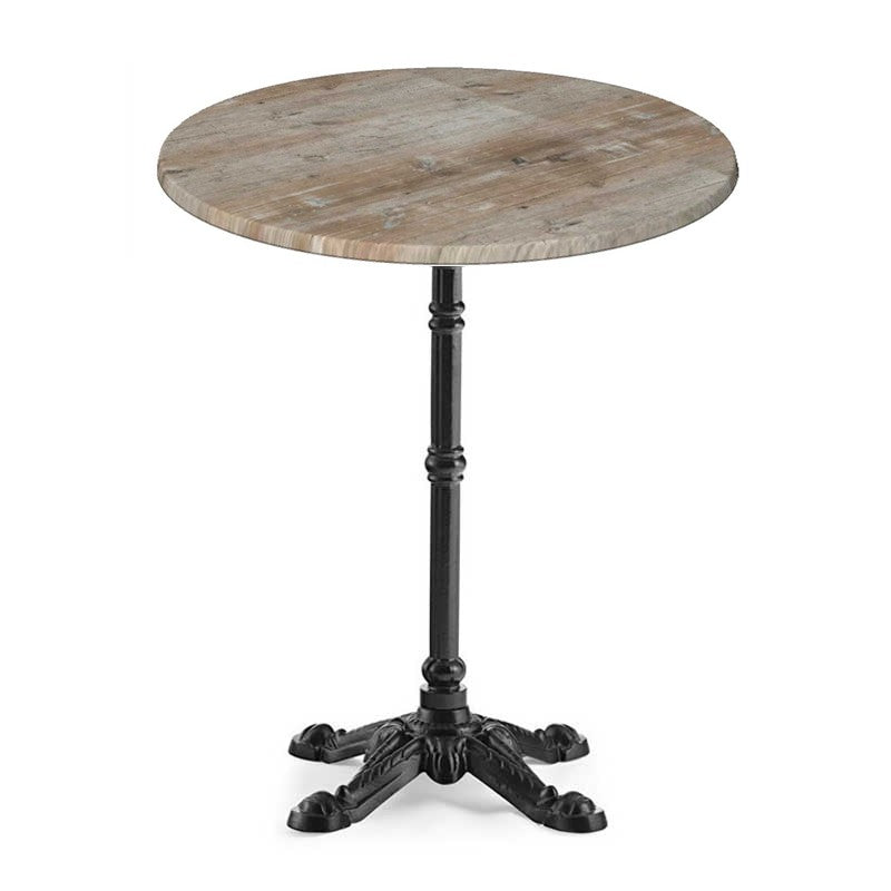 Mesa BRISTOL, fundição, 4 pés, preta, tampo de mesa de 60 cms de diâmetro.  Cores à escolha, Tablero de 60 cms.: WERZALIT SM - FINDUS GRAU 296