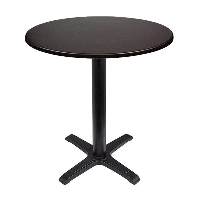 Mesa CARIBE, preta, base de 72 cms e tampo de mesa de 70 cms de diâmetro. Cores à escolha, Tableros de 70 cms: WERZALIT SM - WENGUÉ 103