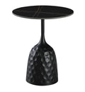Mesa CAVEZZO, preta, tampo cerâmica mármore preto, 50 cms de diâmetro