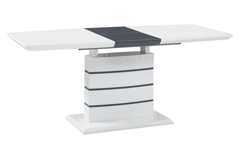Mesa CHAMBERY, extensível, lacada branca, 140 ~ 180 x 80 cms