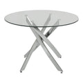 Mesa CHANTAL 100, cromada, vidro, 100 cms diâmetro.