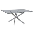 Mesa CHANTAL 150, cromada, vidro, 150x90 cms.
