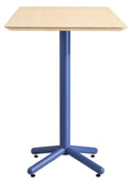 Mesa COLMAR, alta, azul, tampo compensado revestido com HPL, cor natural, 70 x 70 cms