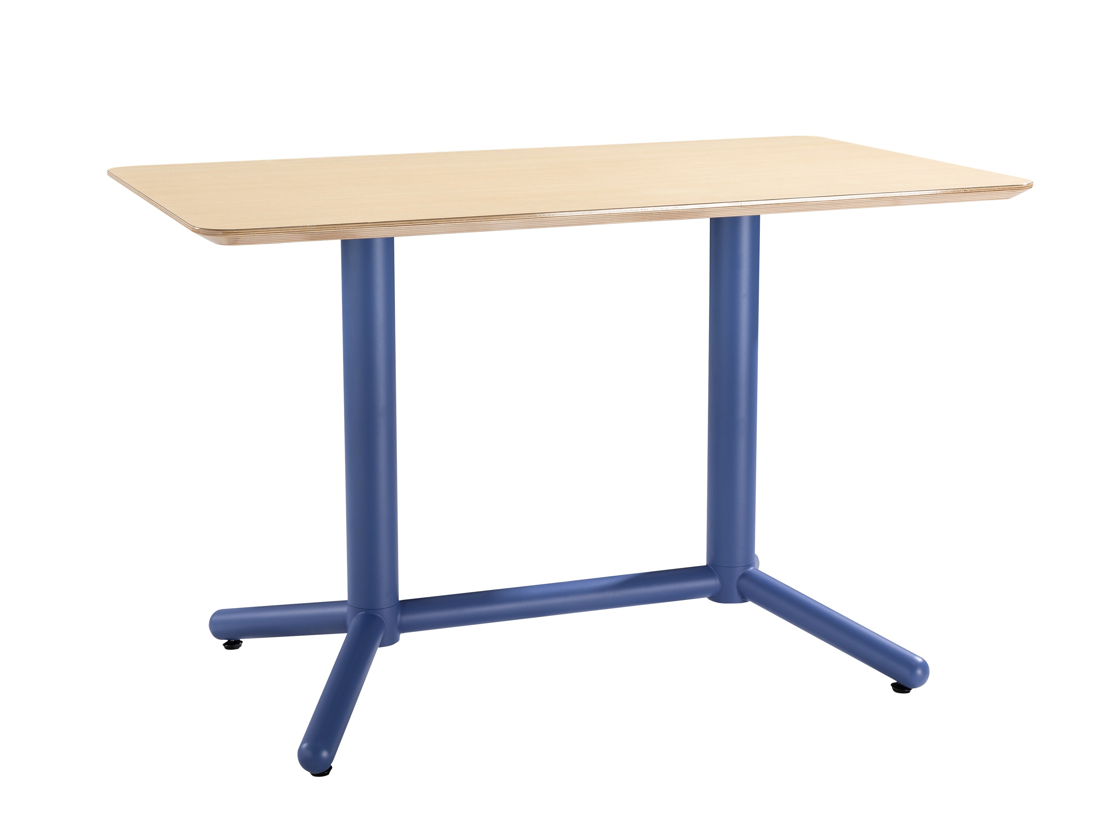 Mesa COLMAR, azul, tampo compensado revestido com HPL, cor natural, 120 x 70 cms