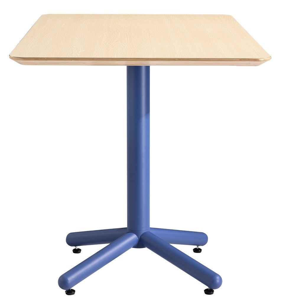 Mesa COLMAR, azul, tampo compensado revestido com HPL, cor natural, 70 x 70 cms