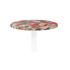 Mesa CRISS, base com 73 cms e tampo de 70 cms de diâmetro. Cores à escolha, Bases CRISS, altura 73 cms: Branca, Tableros de 70 cms: WERZALIT ALEMANIA - BABYLON 213