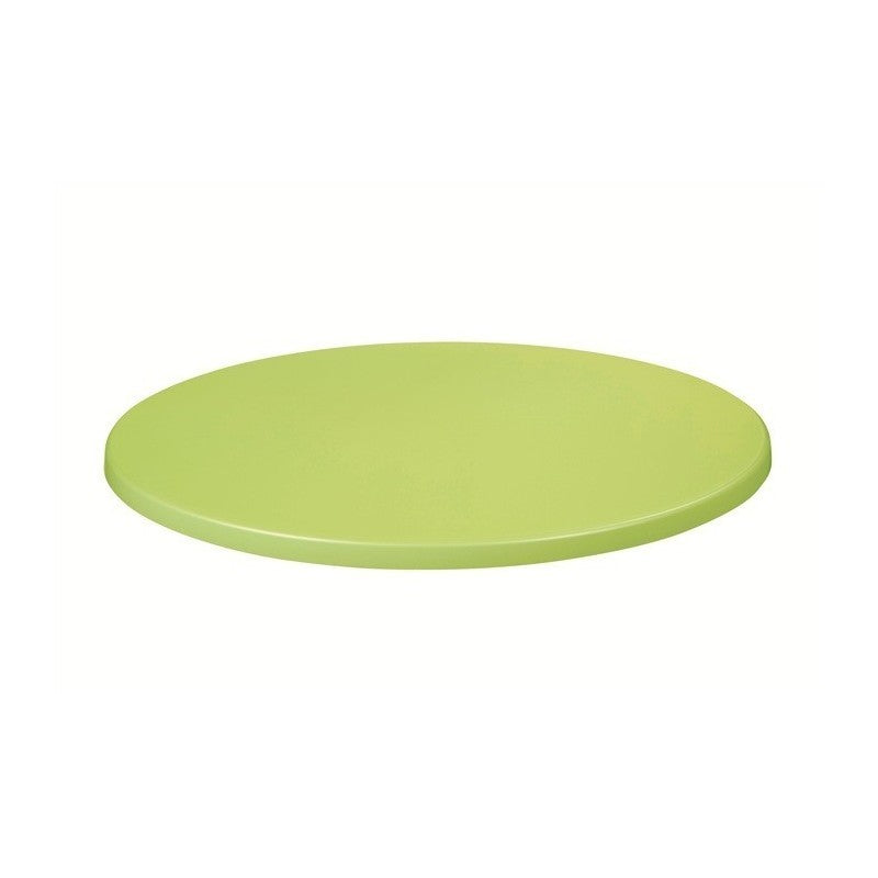 Mesa CRISS, base com 73 cms e tampo de 70 cms de diâmetro. Cores à escolha, Bases CRISS, altura 73 cms: Preta, Tableros de 70 cms: TOPALIT - VERDE LIMA 408