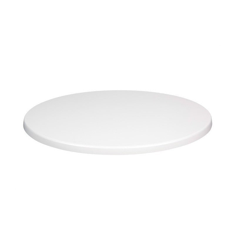 Mesa CRISS, base com 73 cms e tampo de 70 cms de diâmetro. Cores à escolha, Bases CRISS, altura 73 cms: Branca, Tableros de 70 cms: WERZALIT SM - BLANCO 01
