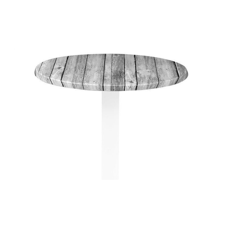 Mesa CRISS, base com 73 cms e tampo de 70 cms de diâmetro. Cores à escolha, Bases CRISS, altura 73 cms: Branca, Tableros de 70 cms: WERZALIT ALEMANIA - ANTIQUE WHITE 202
