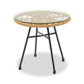 Mesa DEWA, apoio, metal, ratán, vidro, 45 cms de diâmetro