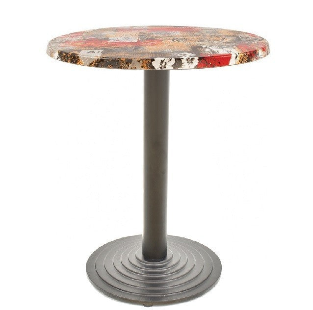 Mesa EBRO, preta, base de 72 cms e tampo de mesa de 70 cms de diâmetro. Cores à escolha, Tableros de 70 cms: WERZALIT ALEMANIA - BABYLON 213