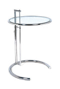 Mesa EG NEW, aço inoxidável, vidro, 50,5 cms de diâmetro