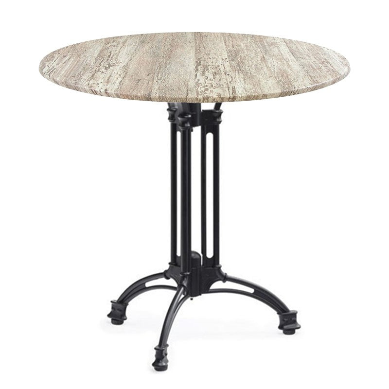 Mesa EIFFEL NEW, alumínio, 3 pés, preta, base de 70 cms e tampo de mesa de 60 cms de diâmetro. Cores à escolha, Tablero de 60 cms.: WERZALIT SM - MONTPELLIER 214