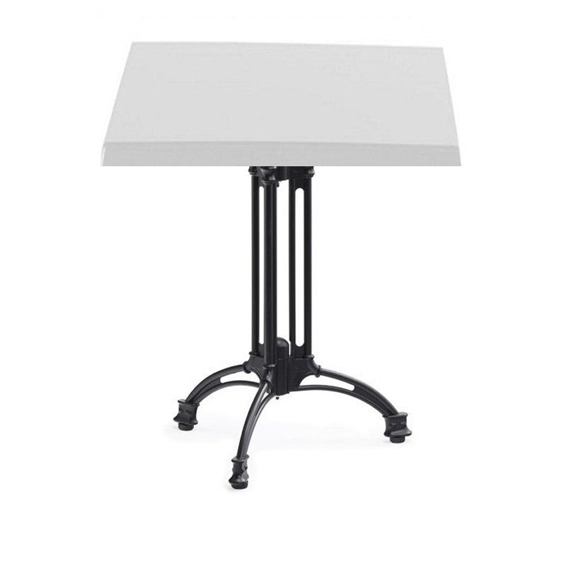 Mesa EIFFEL NEW, alumínio, 3 pés, preta, base de 70 cms e tampo de mesa de 60x60 cms. Cores à escolha, Tableros de 60x60 cms: WERZALIT SM - BLANCO 01