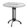 Mesa EIFFEL NEW, alumínio, 3 pés, preta, base de 70 cms e tampo de mesa de 70 cms de diâmetro. Cores à escolha, Tableros de 70 cms: COMPACTO, MÁRMOL AFYON 5657, TAVILO (69 cms)