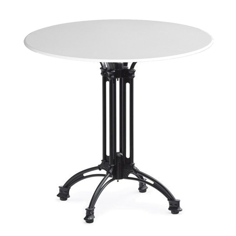 Mesa EIFFEL NEW, alumínio, 4 pés, preta, base de 60 cms e tampo de mesa de 60 cms de diâmetro. Cores à escolha, Tablero de 60 cms.: WER-UNIART, BLANCO 3101