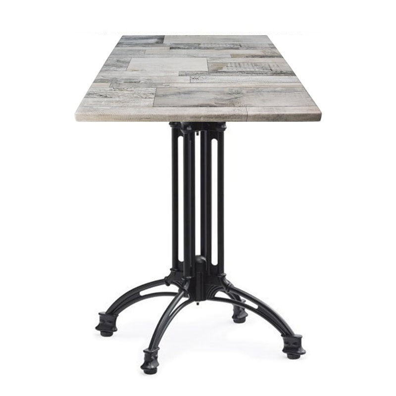 Mesa EIFFEL NEW, alumínio, 4 pés, preta, base de 60 cms e tampo de mesa de 60x60 cms. Cores à escolha, Tableros de 60x60 cms: WER-FANTASY, WHITE BLOCK 7537